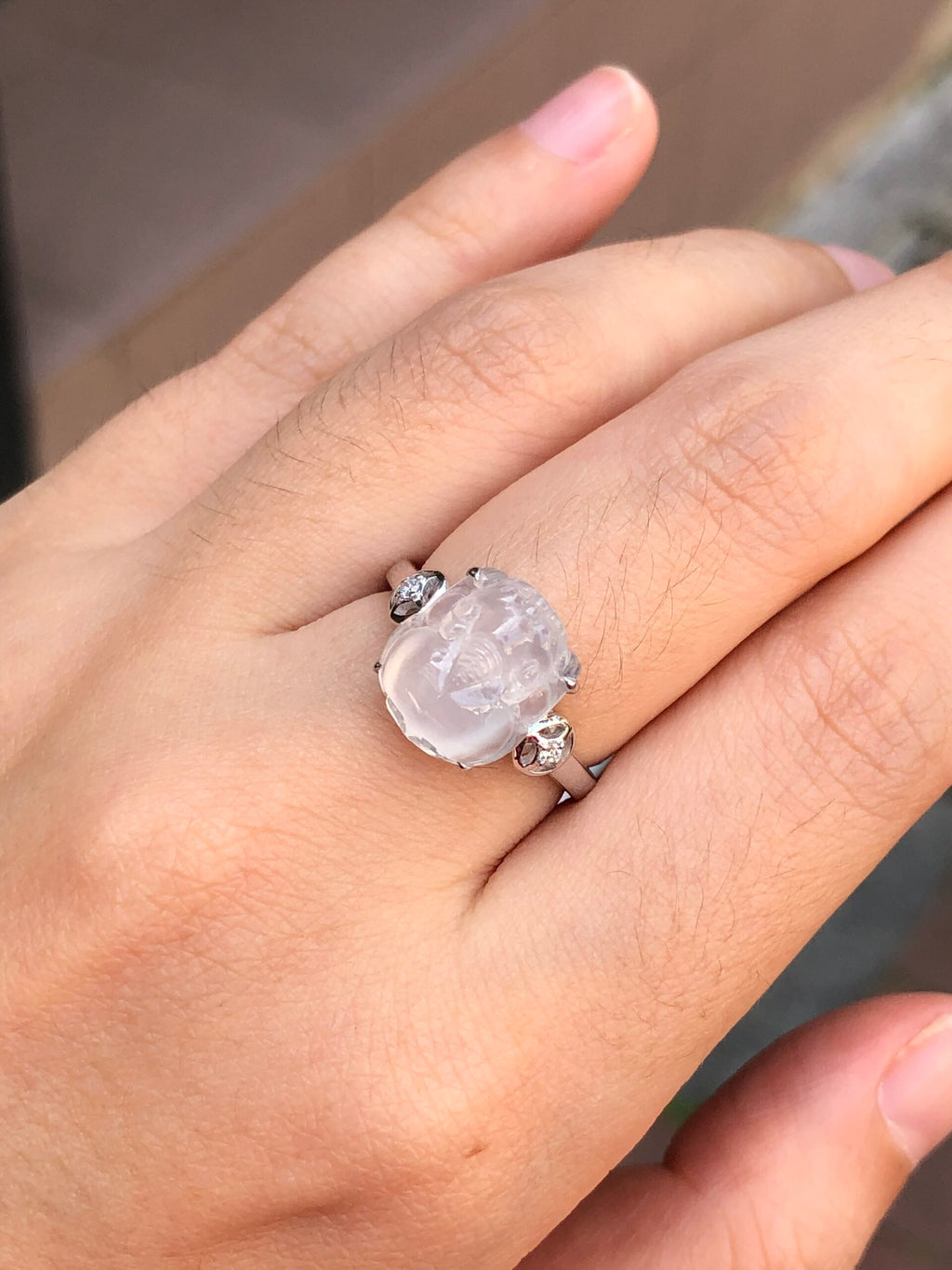 Icy Jade Pixiu Ring