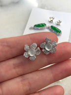 Green Jade Pea Pod Earrings