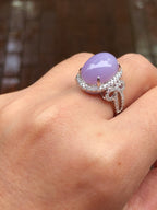 Lavender Jade Cabochon Ring
