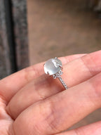 Icy Jade Cabochon Ring (Glassy Variety)
