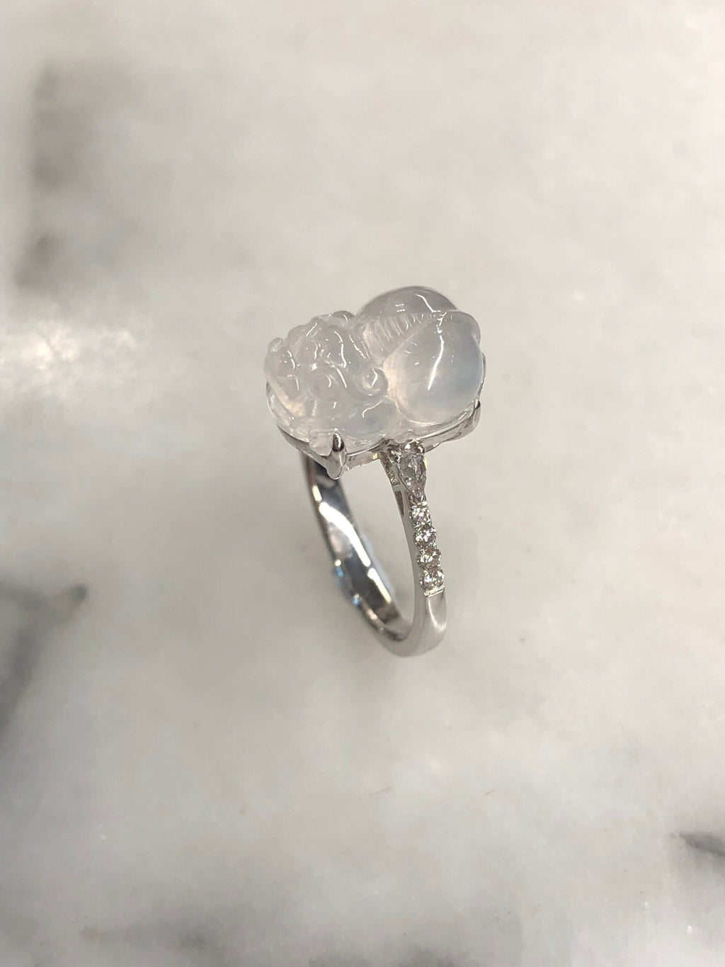 Icy Jade Pixiu Ring