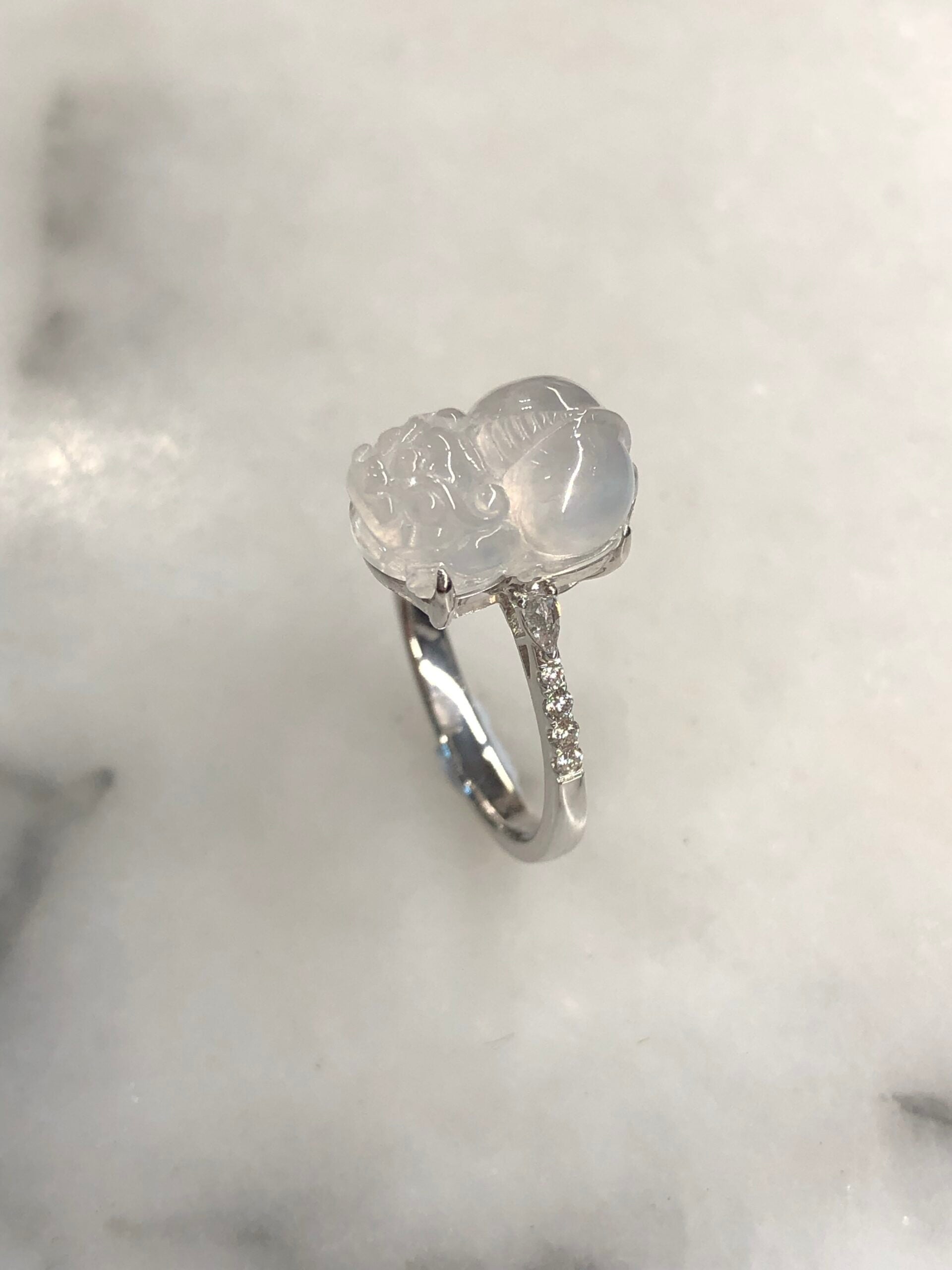 Icy Jade Pixiu Ring