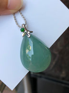 Bluish Green Jade Dewdrop Pendant