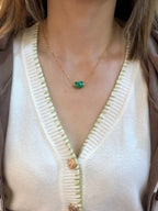 Green Jade Barrel(with 18K gold chain)