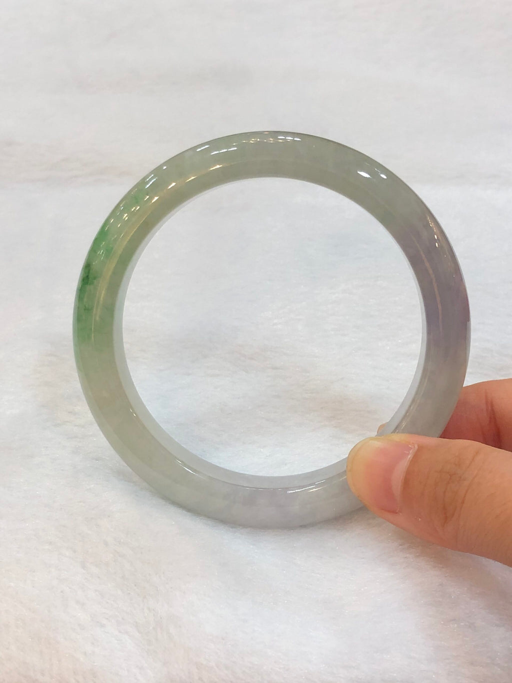 Icy Green With Lavender Jade Bangle