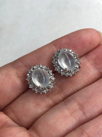 Icy Jade Cabochons Earrings (Glassy Variety)