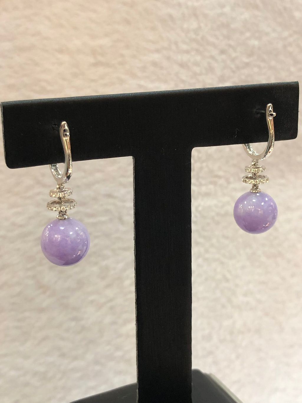 Lavender Jade Ball Earrings