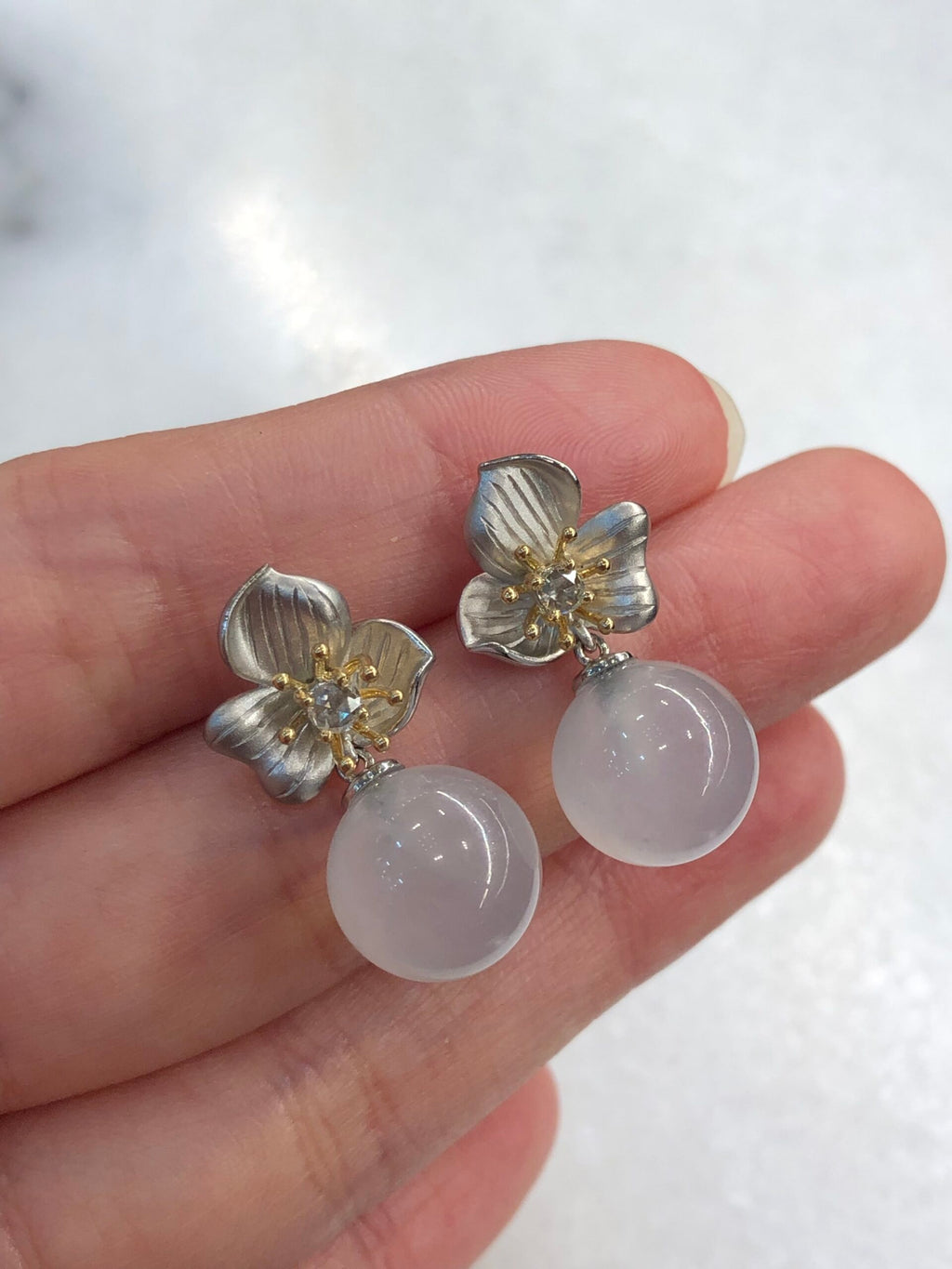 Icy Jade Balls Earrings
