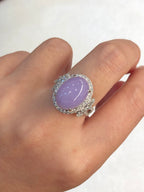 Lavender Jade Cabochon Ring