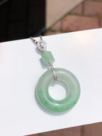 Icy Green Jade Donut Pendant