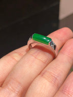 Green Jade Saddle Ring