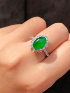 Green Jade Cabochon Ring