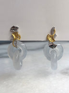 Icy Jade Double Loops Earrings