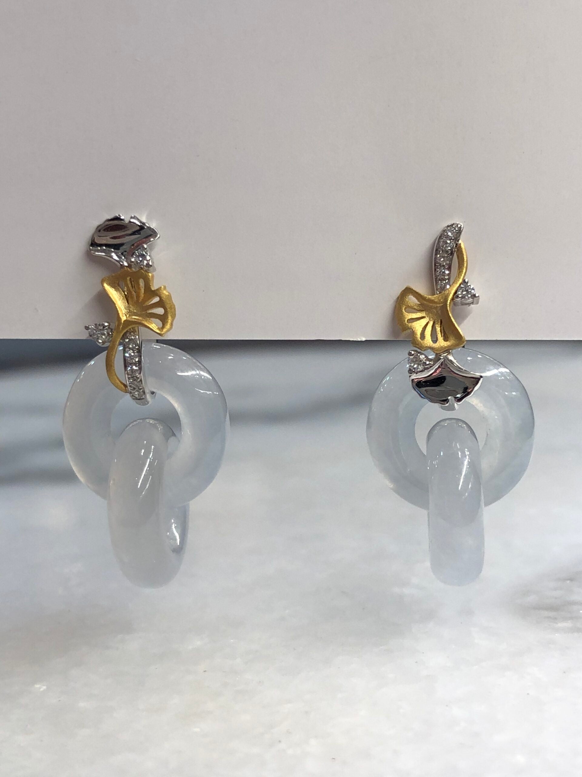 Icy Jade Double Loops Earrings