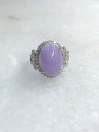 Lavender Jade Cabochon Ring