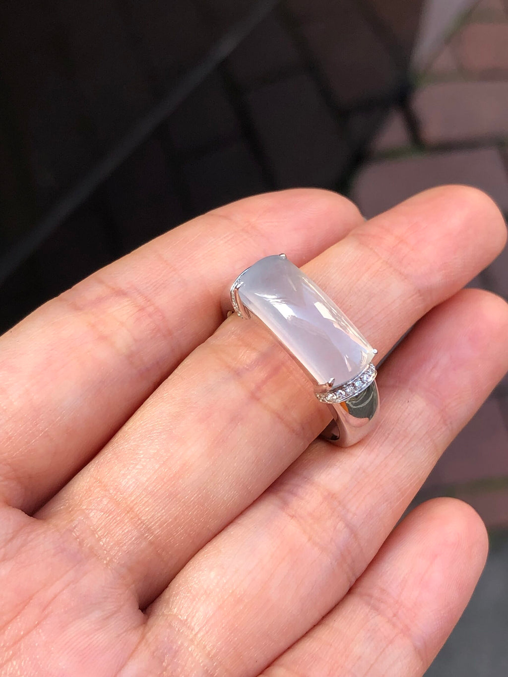Icy Jade Saddle Ring