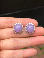 Lavender Jade Cabochons Earrings