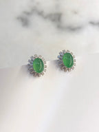 Green Jade Cabochons Earrings