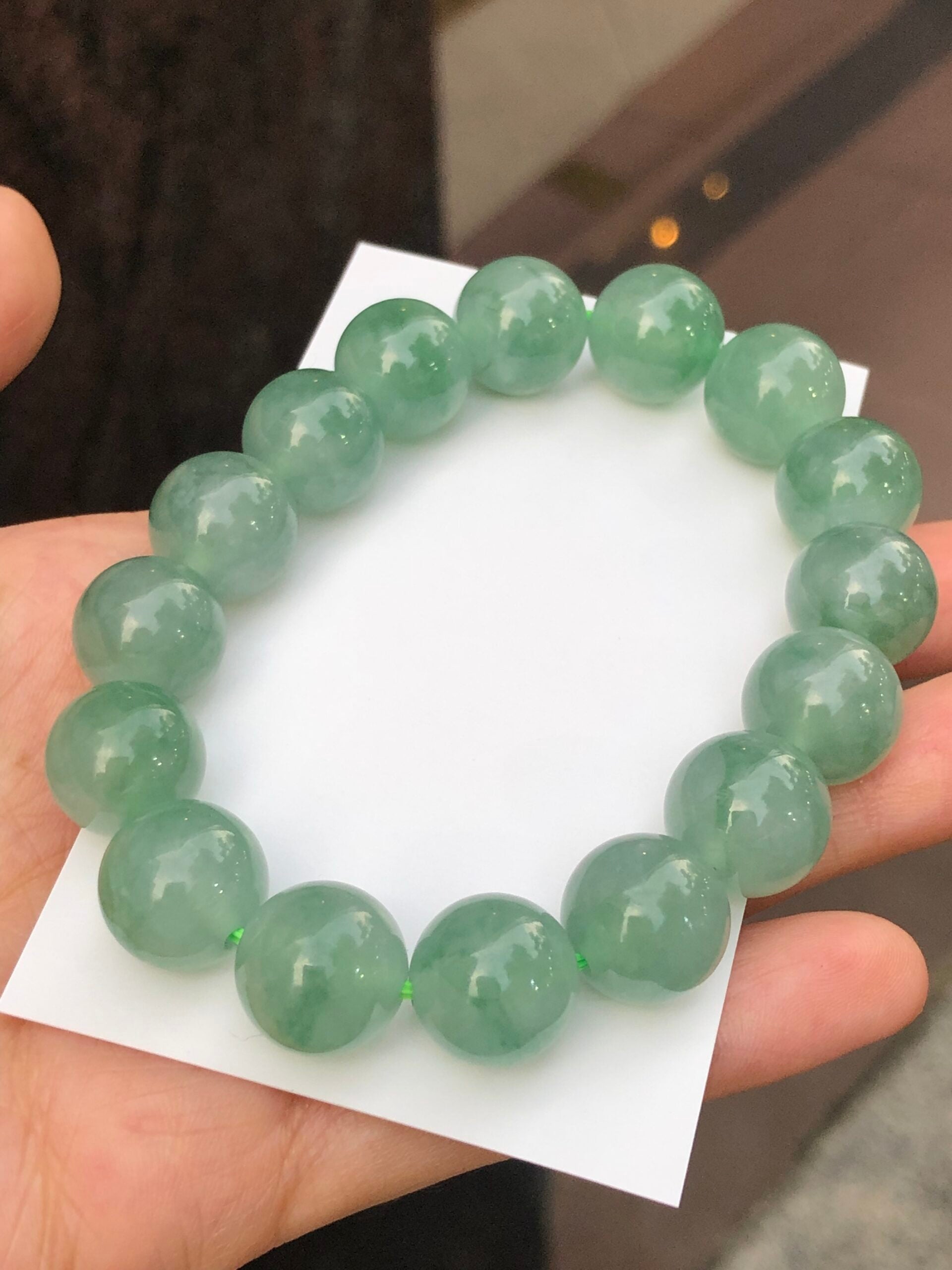 Icy Green Floral Jade Bracelet