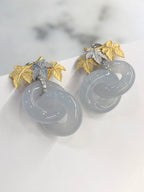 Icy Jade Double Loops Earrings