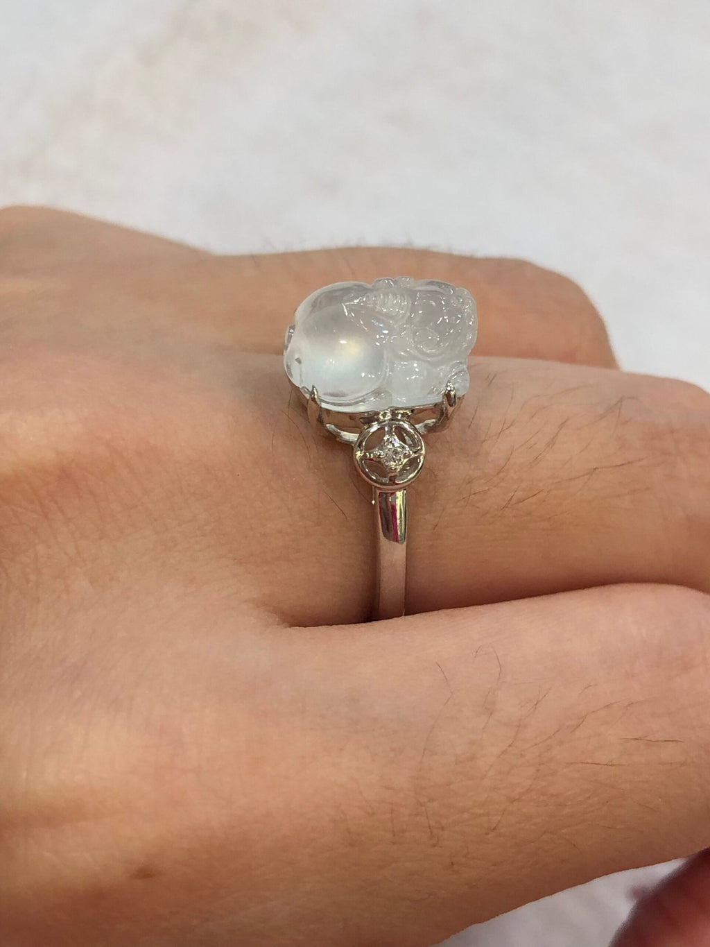 Icy Jade Pixiu Ring