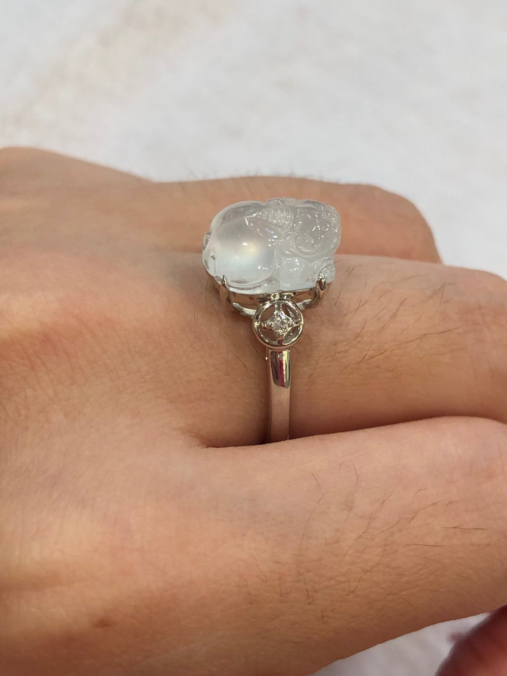 Icy Jade Pixiu Ring