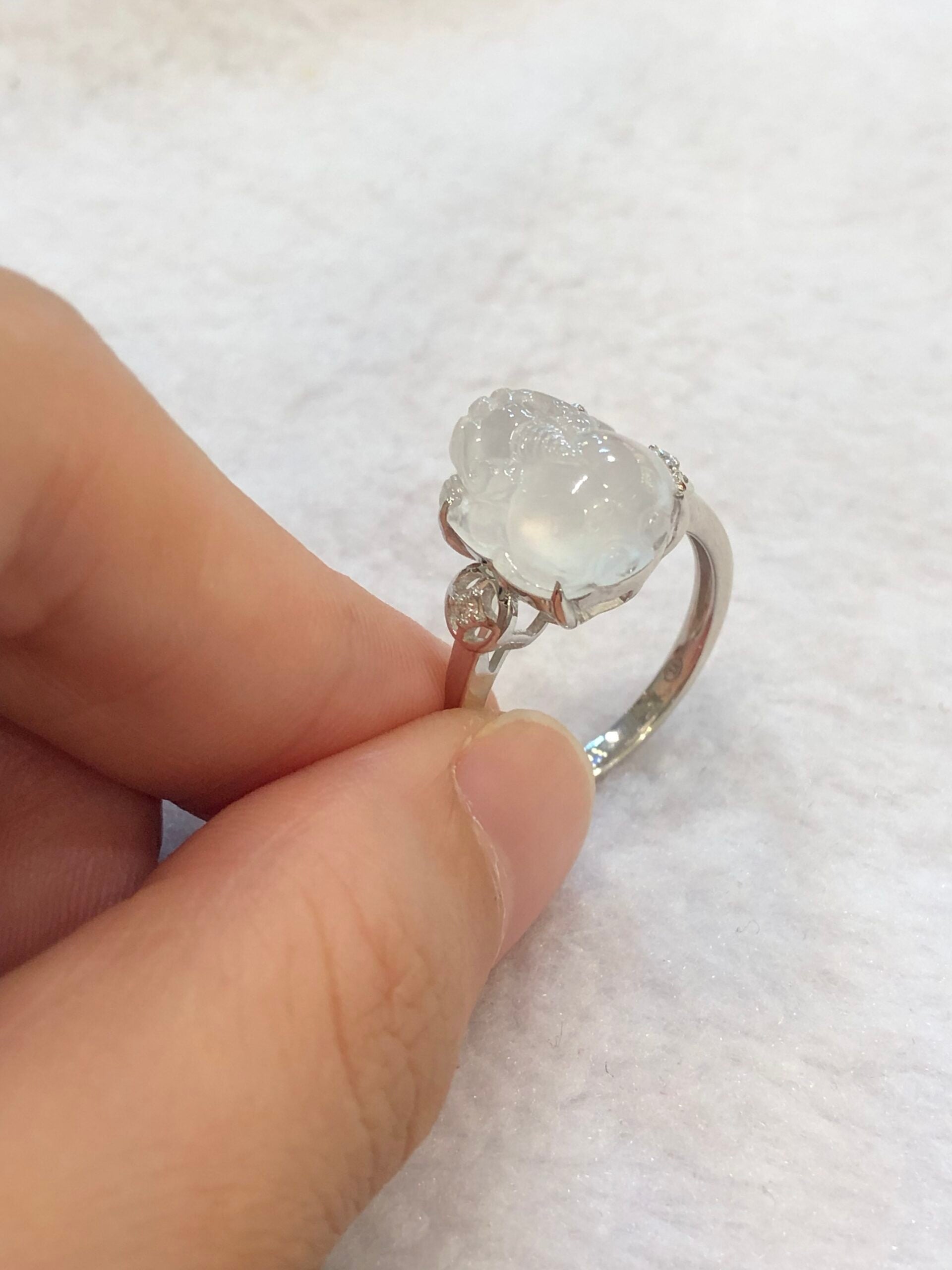Icy Jade Pixiu Ring
