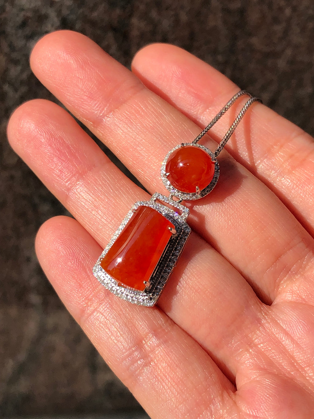 Icy Red Jadeite Pendant