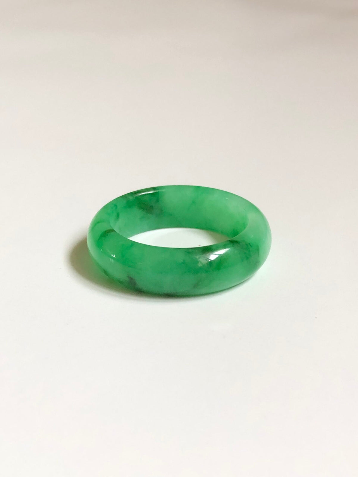 Green Jade Hololith Ring
