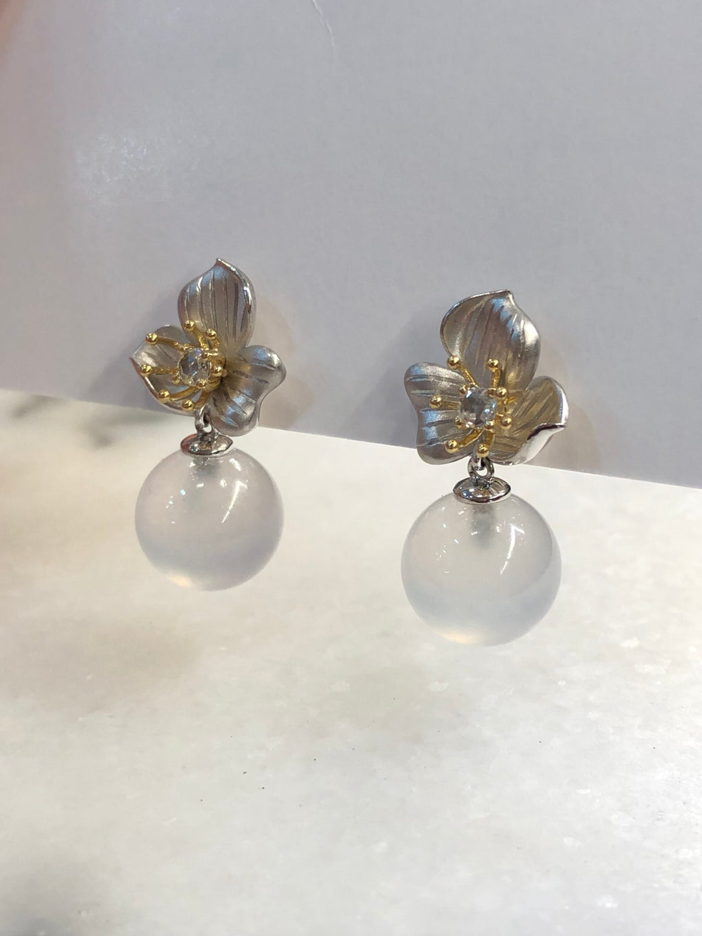 Icy Jade Balls Earrings