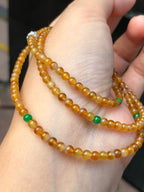 Icy Orange Jade Beads Necklace