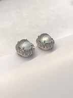 Icy Jade Cabochons Earrings (Glassy Variety)