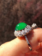 Green Jade Cabochon Ring/ Pendant