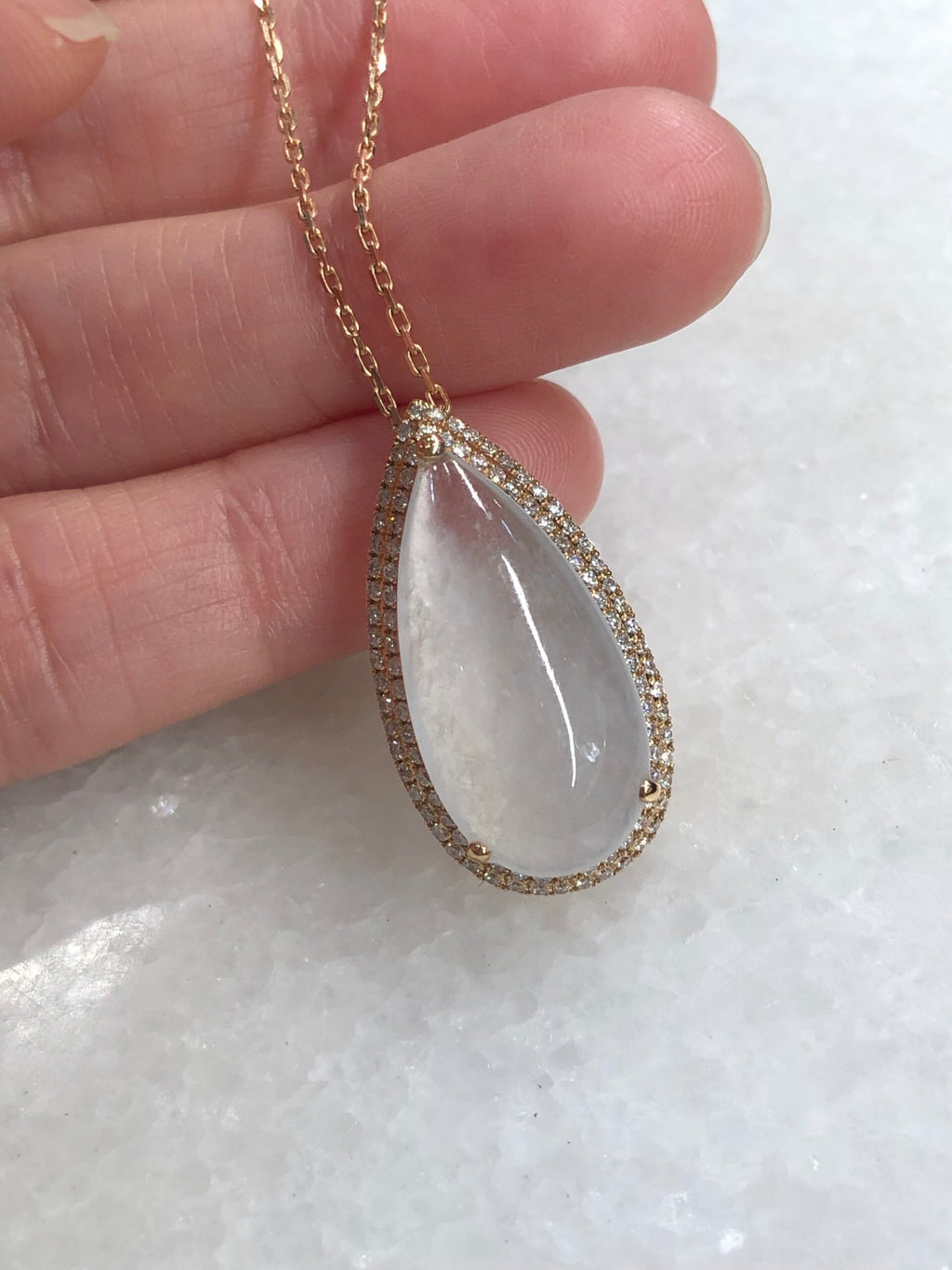 Icy Jade Water Drop Pendant