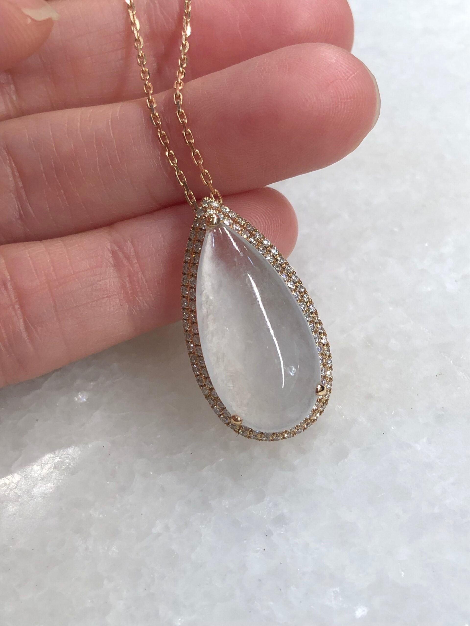 Icy Jade Water Drop Pendant