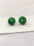 Icy Green Jade Safety Coin Earrings