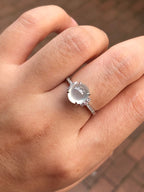 Icy Jade Cabochon Ring (Glassy Variety)
