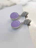 Icy Lavender Jade Cabochons Earrings