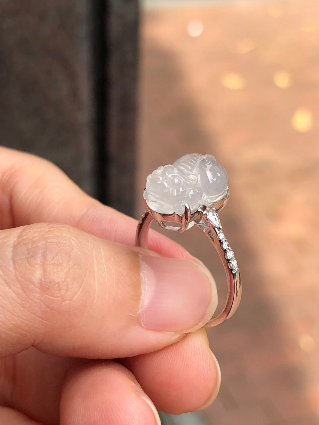Icy Jade Pixiu Ring