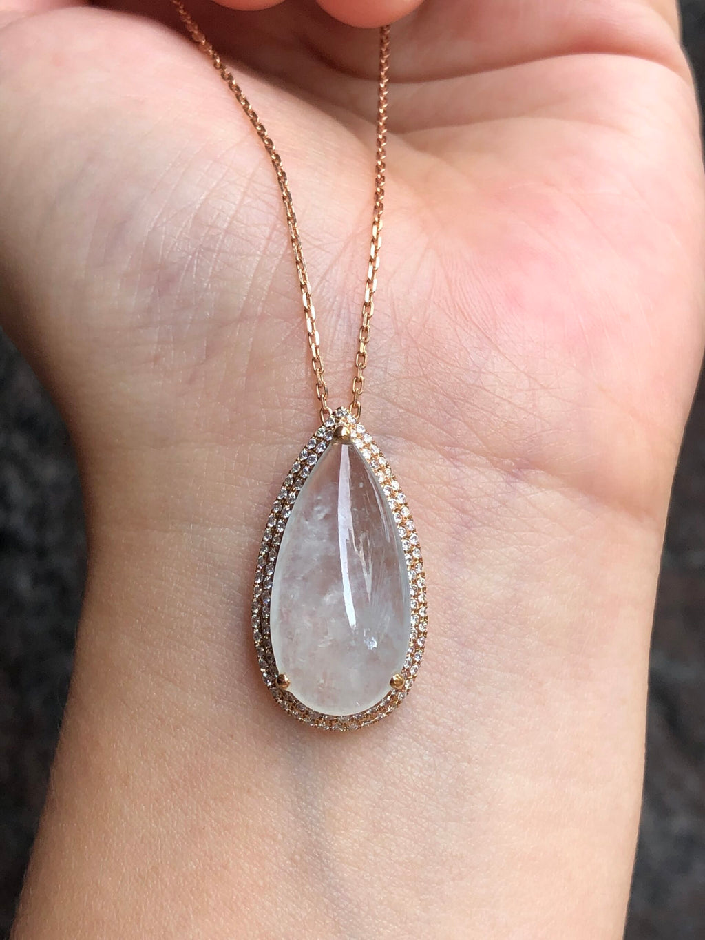 Icy Jade Water Drop Pendant