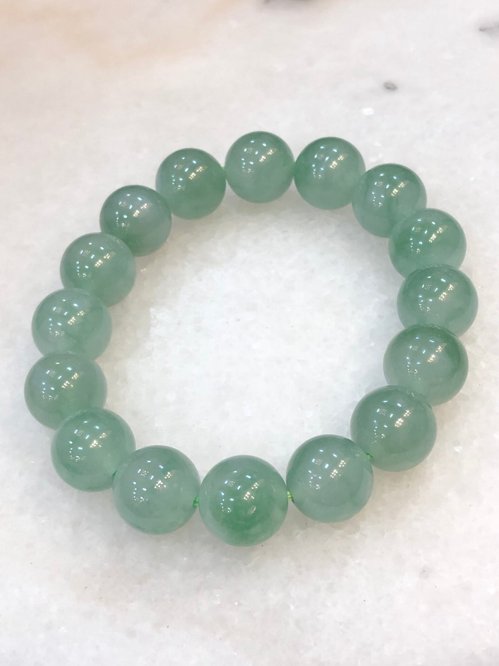 Icy Green Floral Jade Bracelet