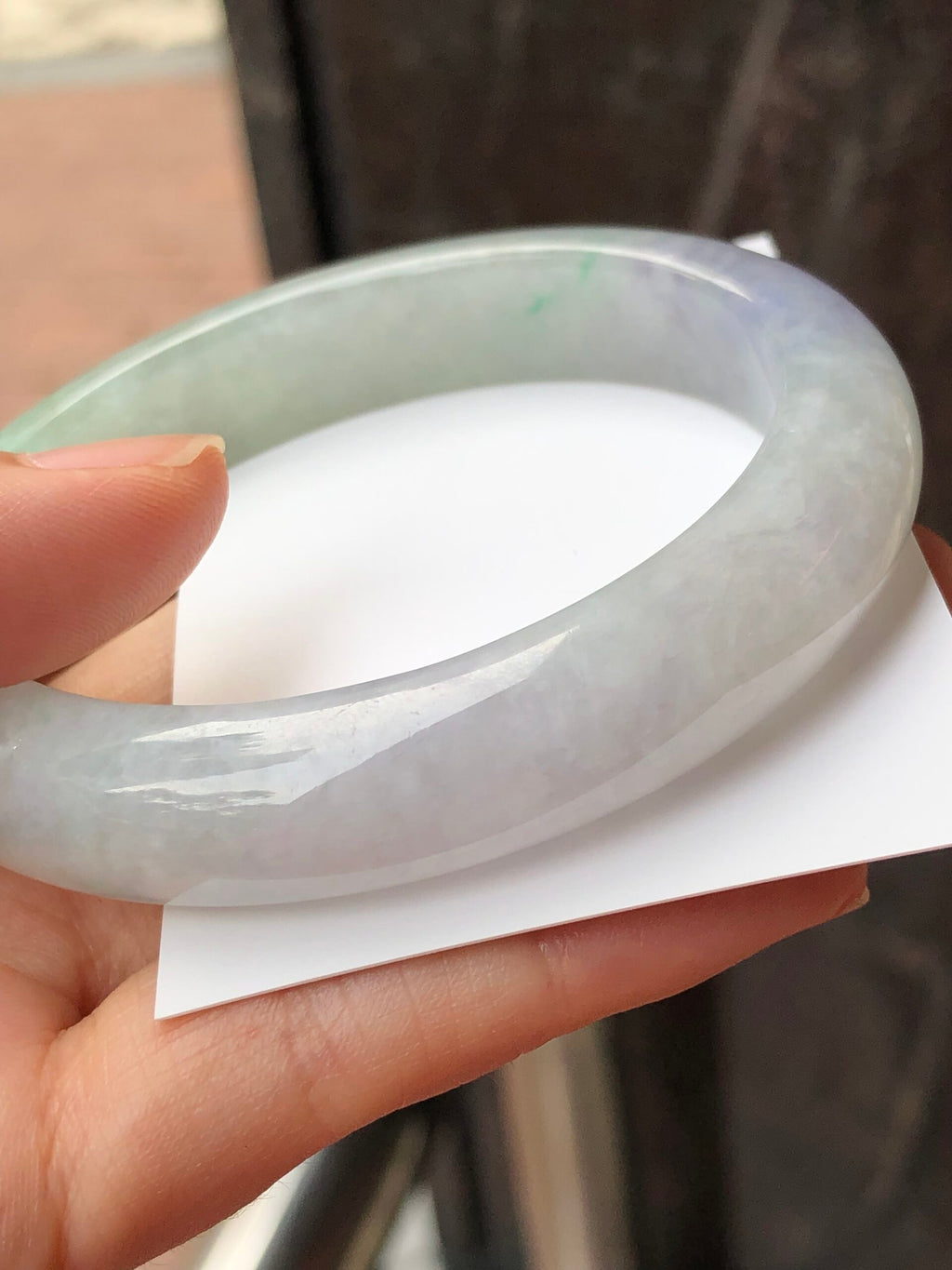 Icy Green With Lavender Jade Bangle