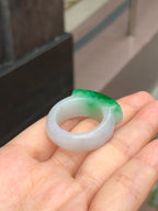 Green Jade Saddle Ring