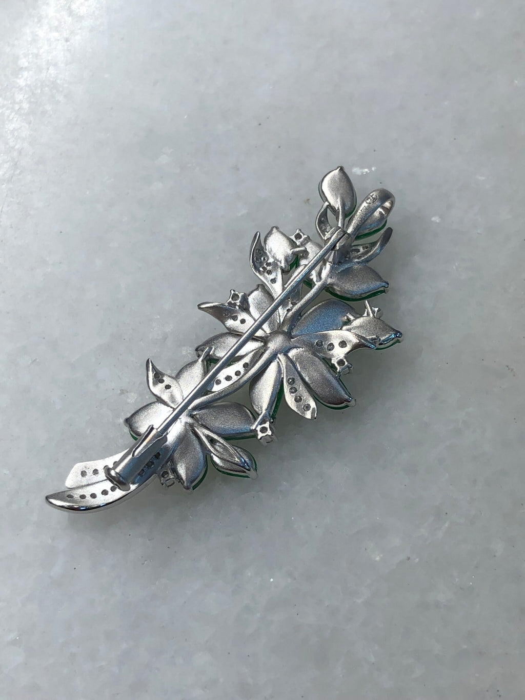 Icy Green Jade Flower Brooch/ Pendant