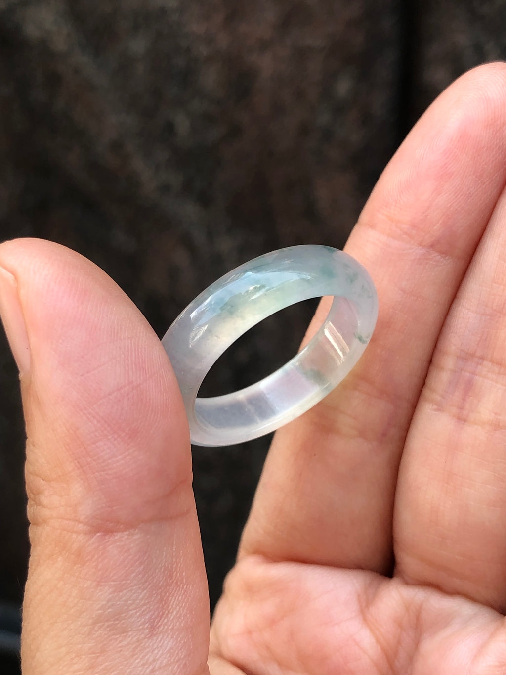 Natural Type A Icy Piao Hua Jadeite Hololith Ring | ClassicJade