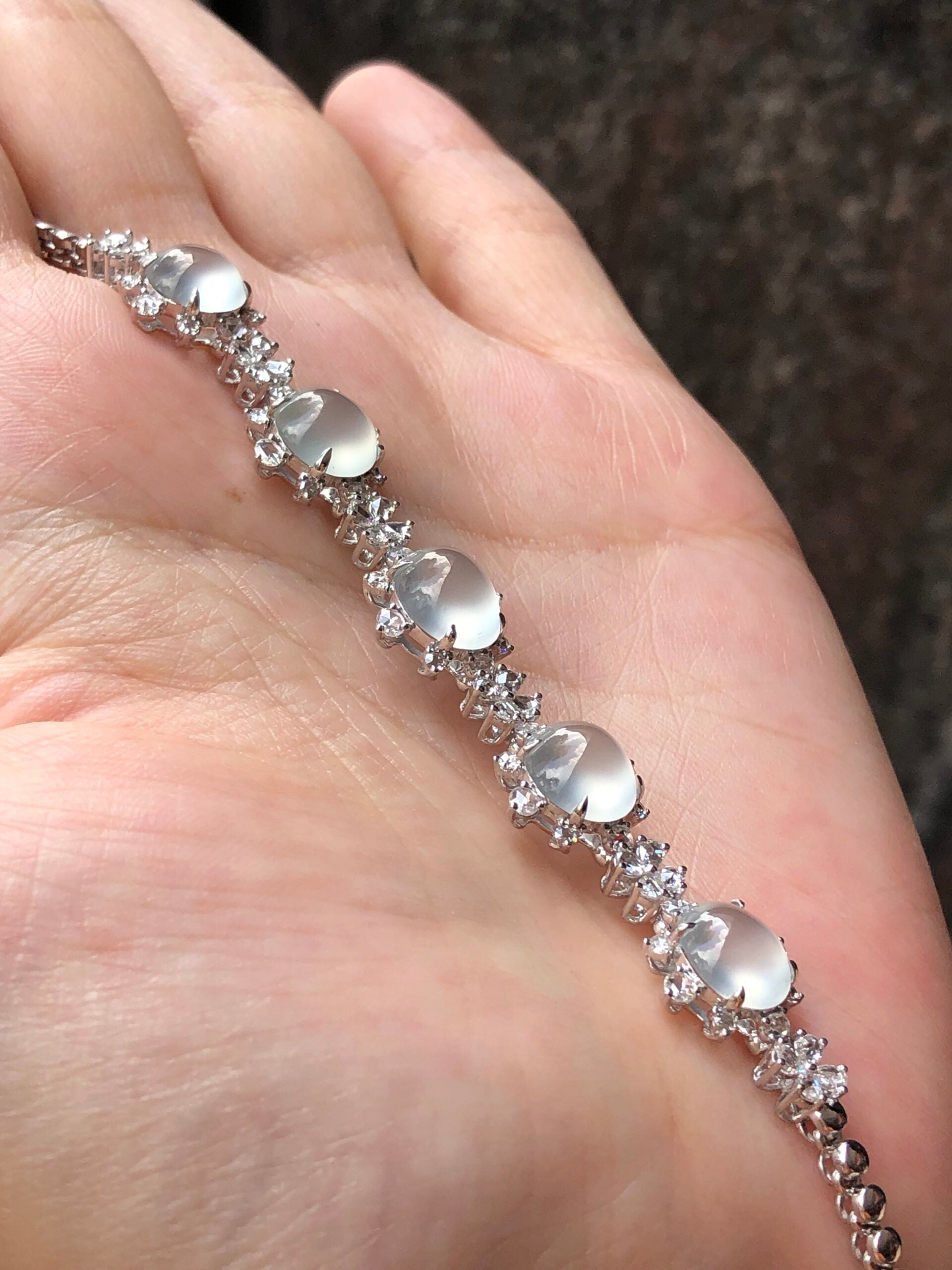 Icy Jade Cabochons Bracelet (Glassy Variety)