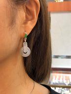 Icy Jade Double Loops Earrings