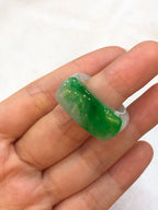 Green Jade Saddle Ring