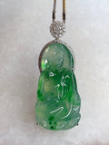 Icy Green Jade Guan Yin Pendant