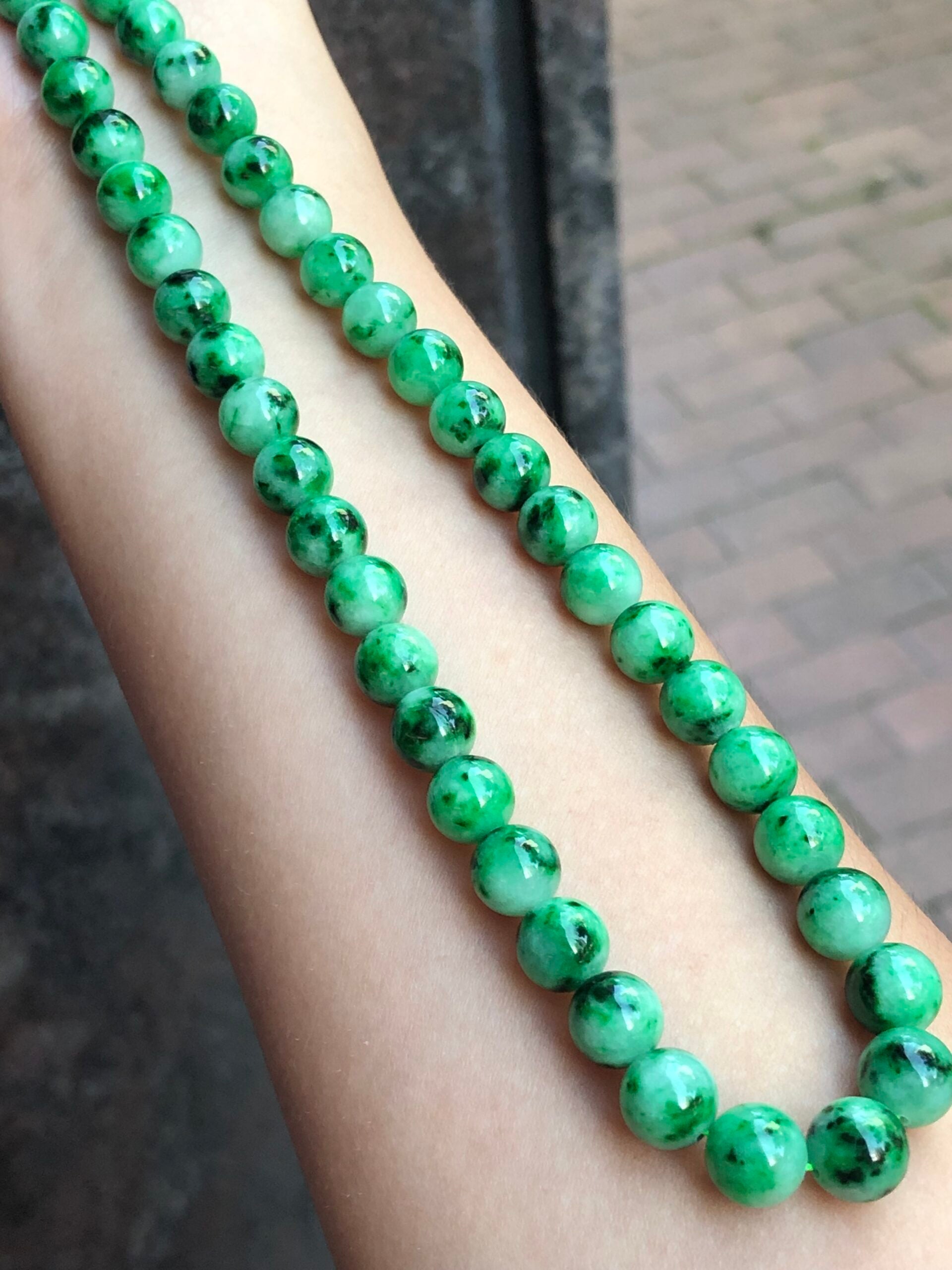 Green Jade Beads Necklace